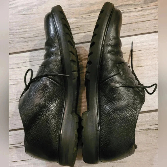 THEORY Men's black calfskin leather lace-up round toe minimalist oxfords 8.5 - Picture 4 of 16